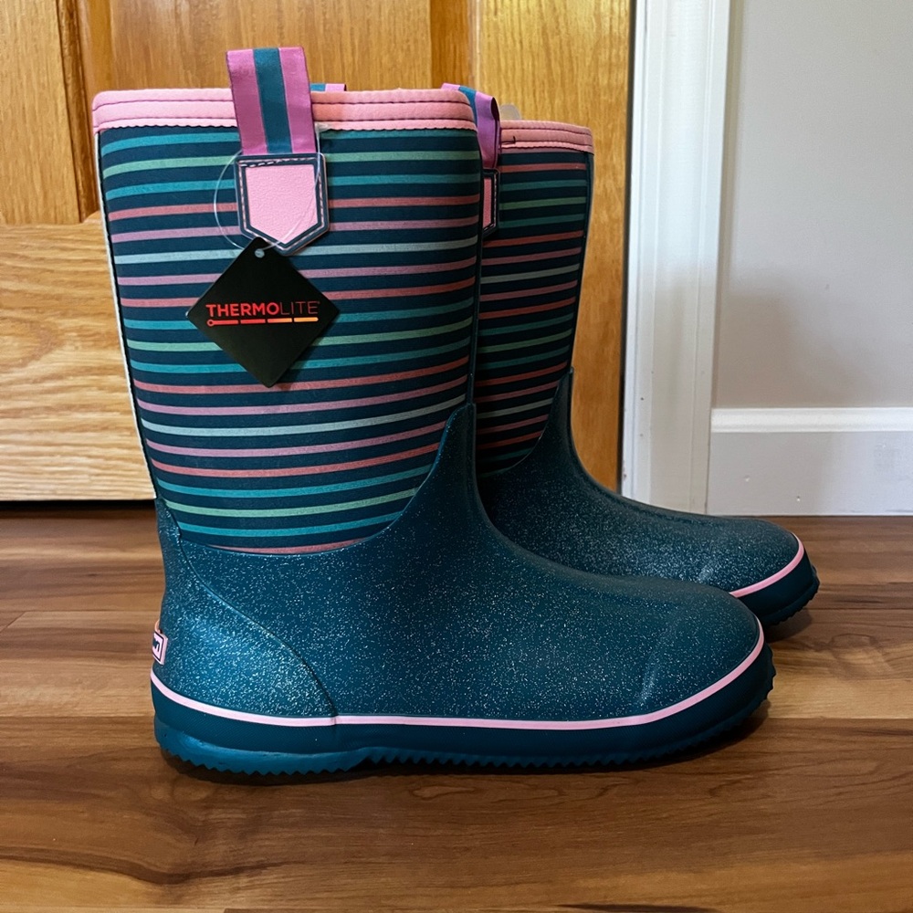 Kids Insulated Waterproof Rain Boot - Lands End Sz 6